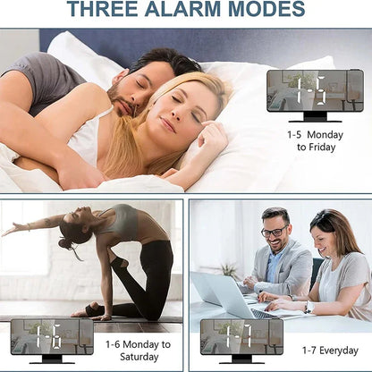 Reloj despertador digital con proyección LED para techo: ¡Hora, temperatura y luz de fondo siempre visibles! 